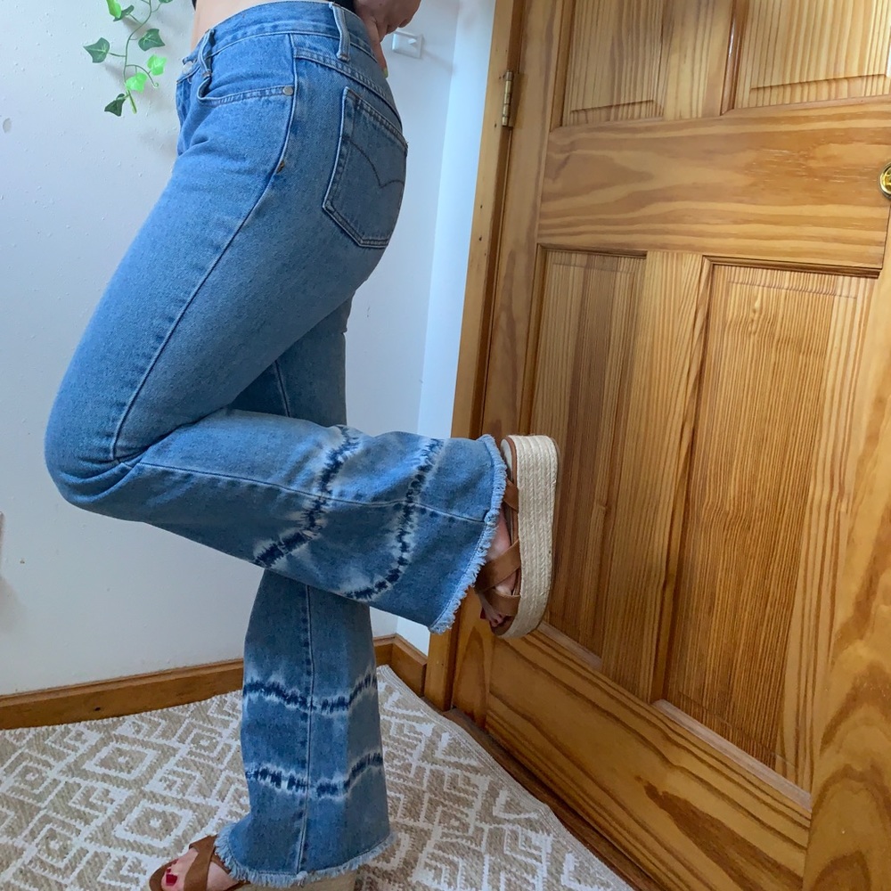 vintage flare tye dye jeans